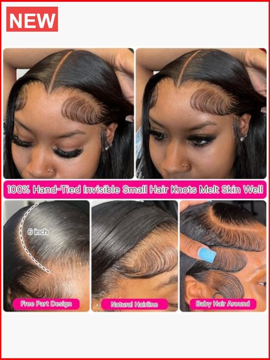 Bob Wig Human Hair 13x6 HD Lace Front Pre Plucked Pre Cut 180% Density main image 6